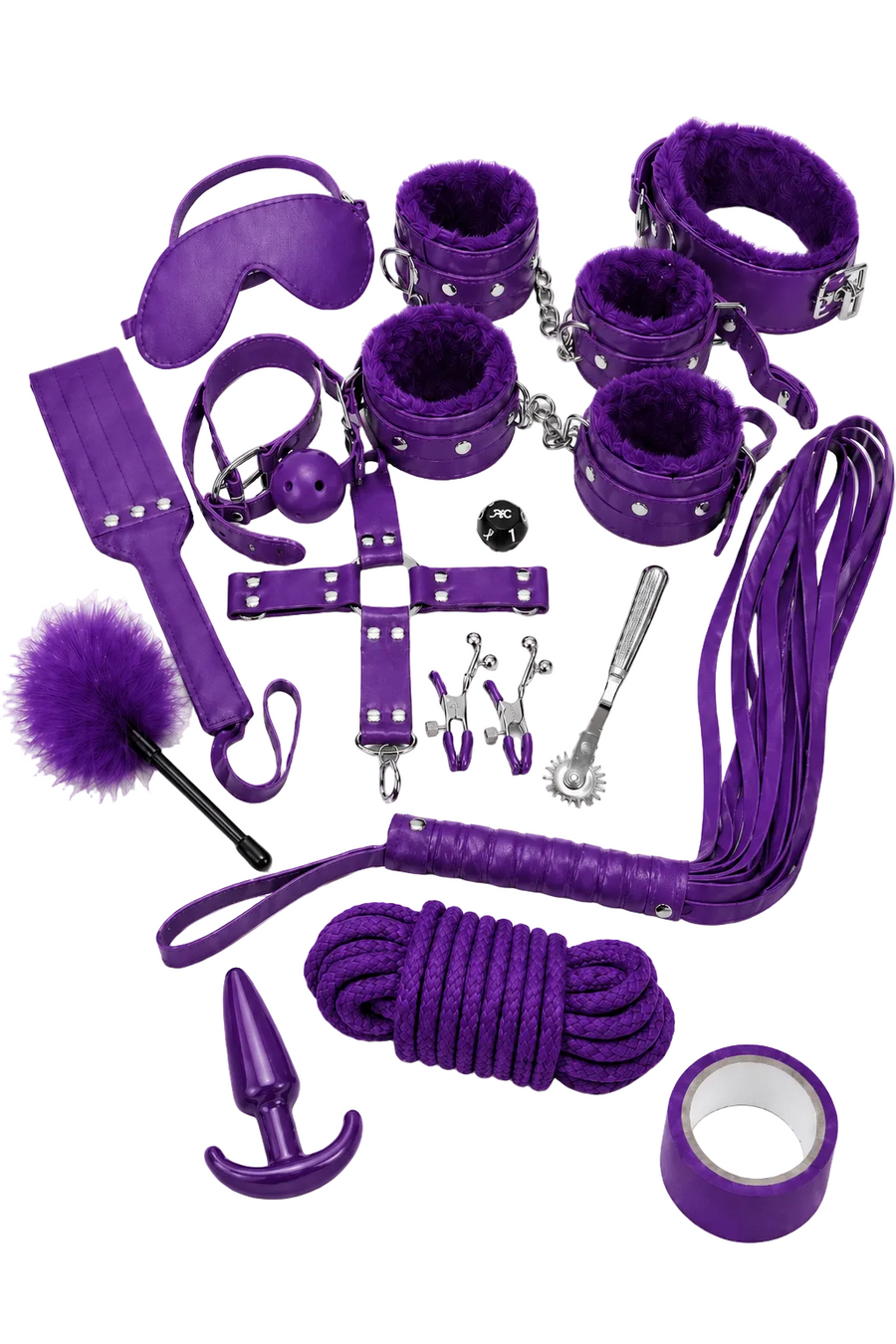 Complete Bondage Kit (15 Piece) in Purple